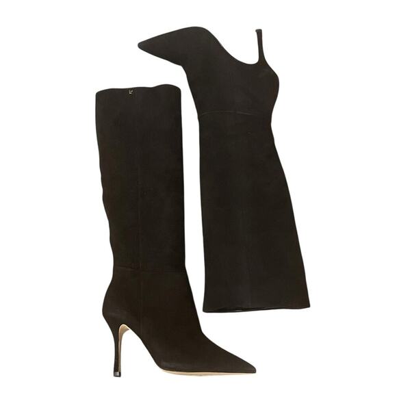 Larroudé Closed Pointed Toe Comfort Kate Boot In Black Suede Leather Size 9 NWOB - Picture 9 of 12